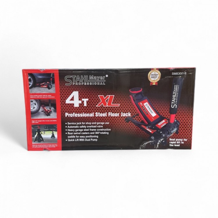 Нископрофилен Крик 4 тона Крокодил STAHLMAYER - XL , 83-505мм, с 2 помпи