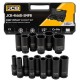 Комплект дълбоки ударни вложки 6-стенни 1/2" (10 – 36 мм) 15 части JCB