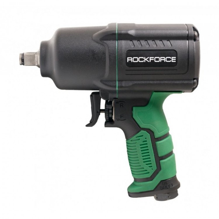 Пневматичен гайковерт с къс шпиндел 1450 Nм 1/2" с вложки и куфар RockForce
