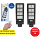 2БР Улични соларни лампи Jortan със соларен панел и стойка, 400W, IP66, 12-16 часа автономия, Батерия 30 000mAh, 6500K, Черен 