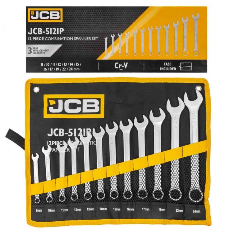 Комплект звездогаечни ключове 8 - 24 мм 12 части JCB