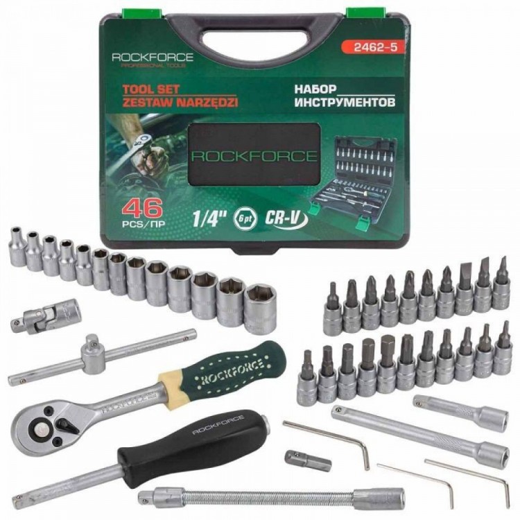 Гедоре 1/4" 46 части RockForce, RF-2462-5
