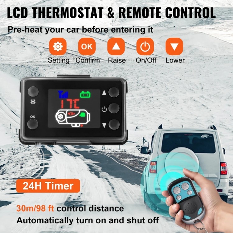  8 kw Суха Дизелова Печка G-tech за кола, камион, каравана.