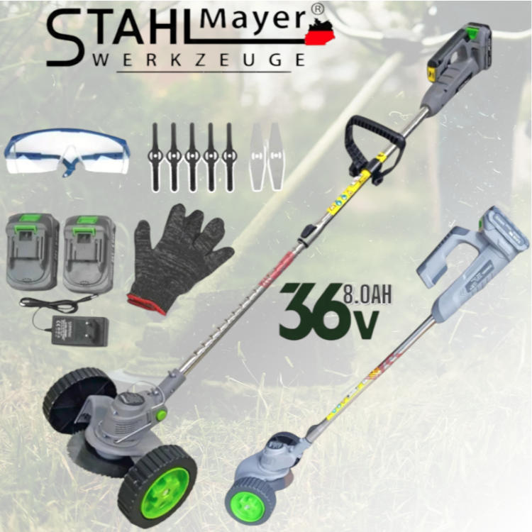 Акумулаторен тример STAHLMAYER PRO 36V 8Ah с колелца + 2 Батерии