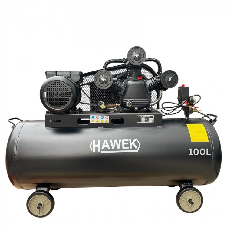 КОМПРЕСОР ЗА ВЪЗДУХ 100 ЛИТРА HAWEK , HW-3012