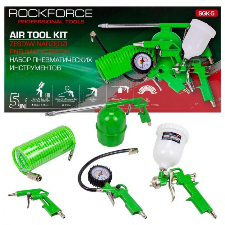 Комплект пневматични инструменти – 5 части RockForce