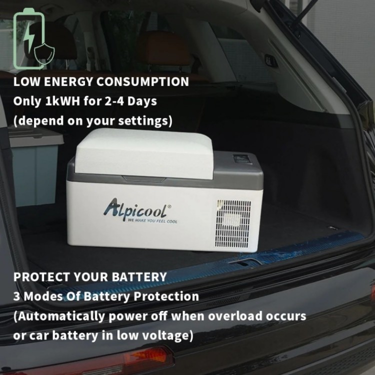 AlpiCool 20L Портативен Компресорен хладилник 20 литра 12V 24V 220V, Хладилна Кутия, Фризер